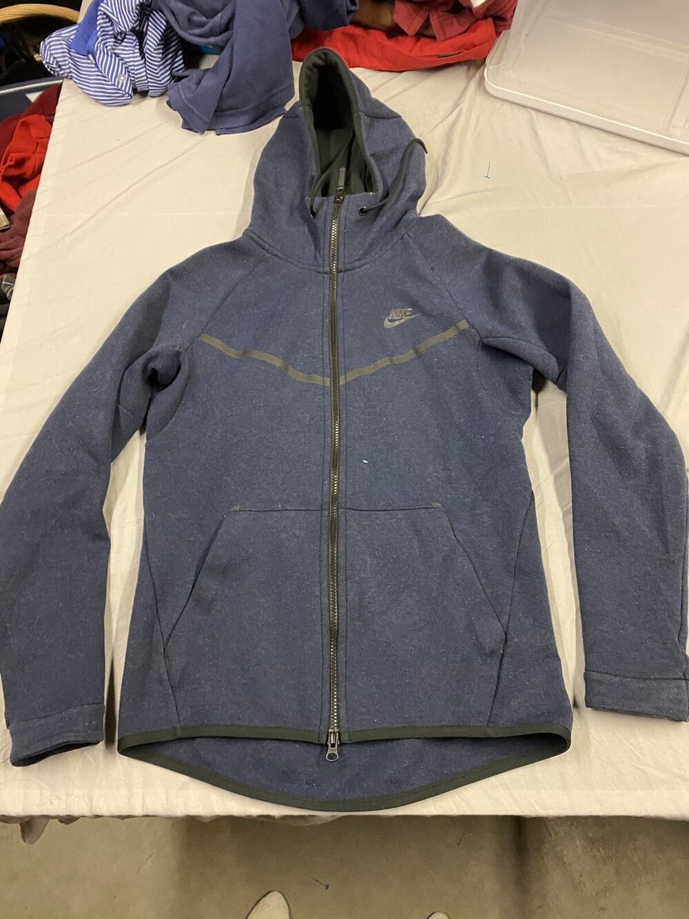 Men Nike Windbreaker Style Full Zip Size Small Blue Cotton